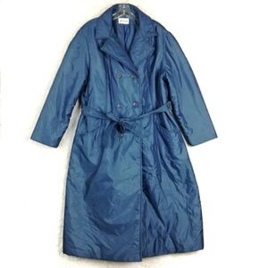 Vtg Bromleigh Womens Trench Coat Insulated Blue Winter 80's Plus‎ 20